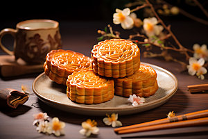 中秋月饼节日特色传统美食效果图