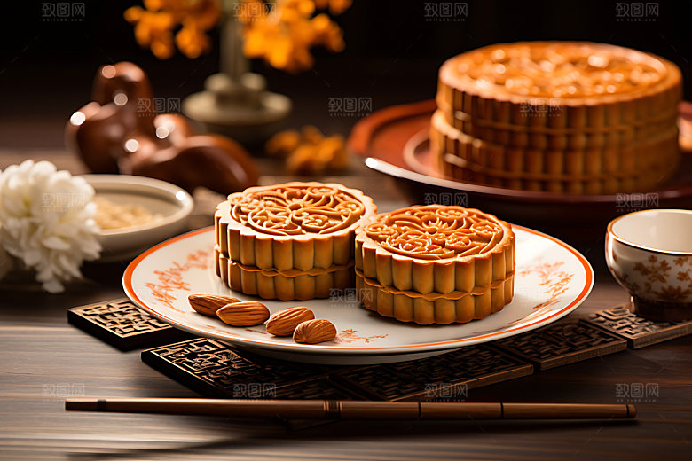 中秋月饼糕点点心效果图