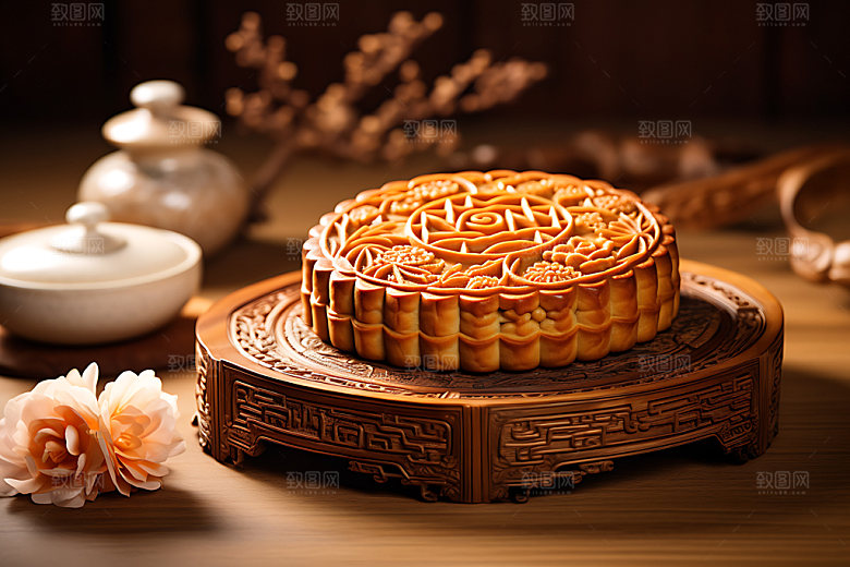 中秋月饼模型糕点效果图