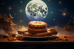 中秋月饼节日特色甜点效果图