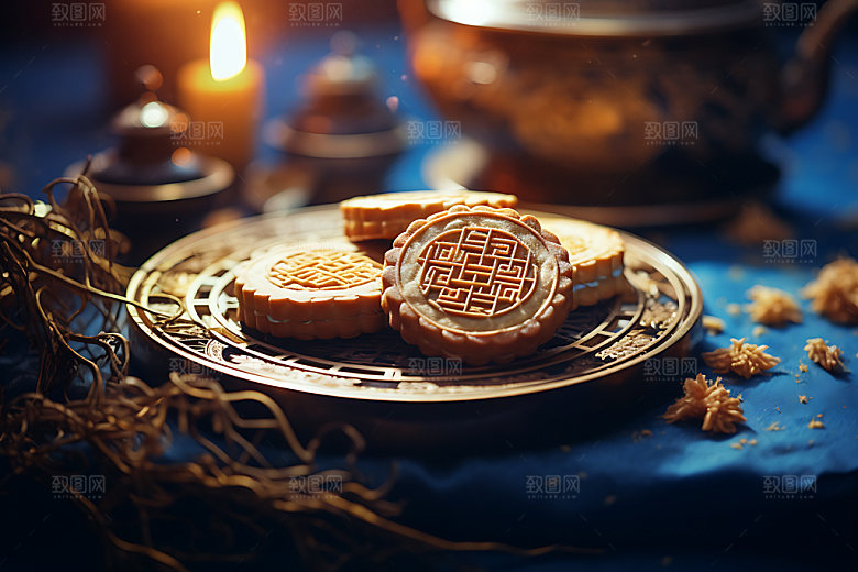 中秋月饼点心模型效果图