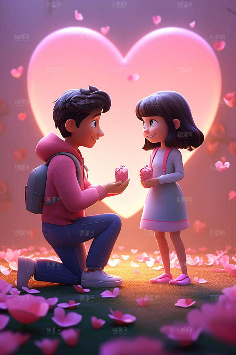 情人节约会甜蜜3D模型