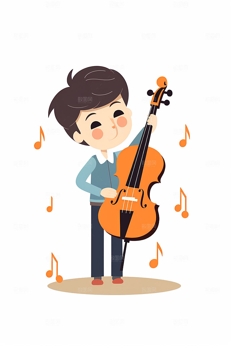 演奏乐器鲜艳多彩音乐节矢量插画