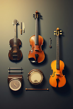 乐器组合音乐标案摄影图