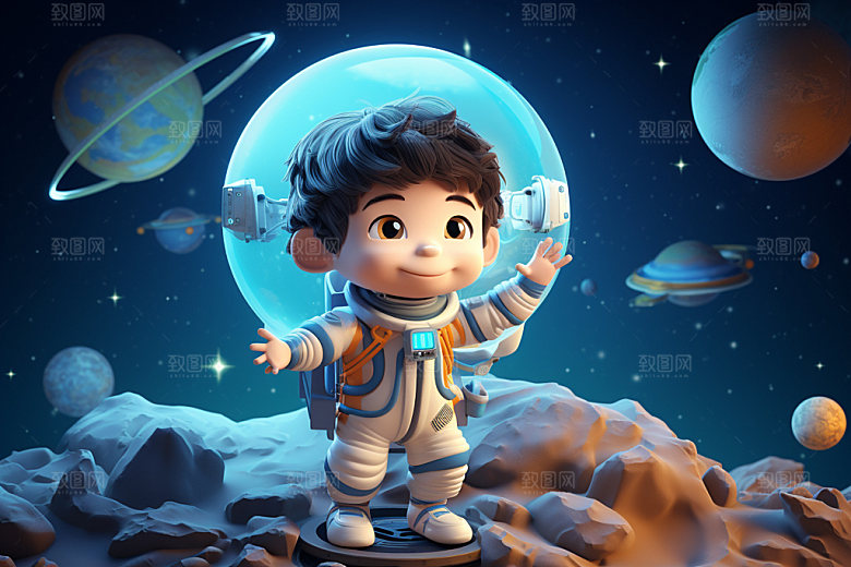 宇航员手办太空模型