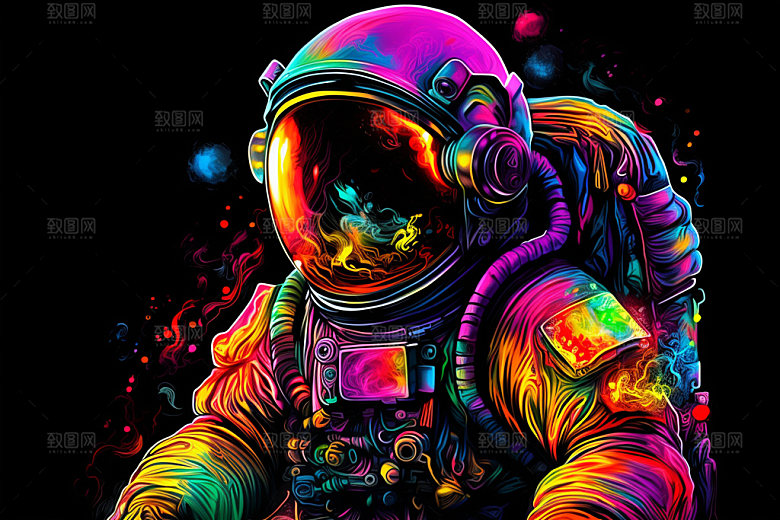 宇航员宇宙太空插画