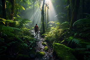 雨林探险热带雨林森林摄影图