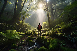 雨林探险自然冒险摄影图