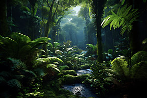 雨林探险冒险热带雨林摄影图