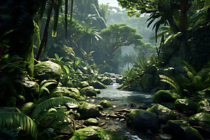 雨林探险冒险森林摄影图
