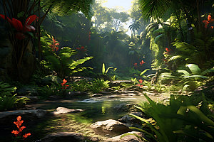 雨林探险热带雨林自然摄影图