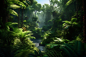 雨林探险户外热带雨林摄影图