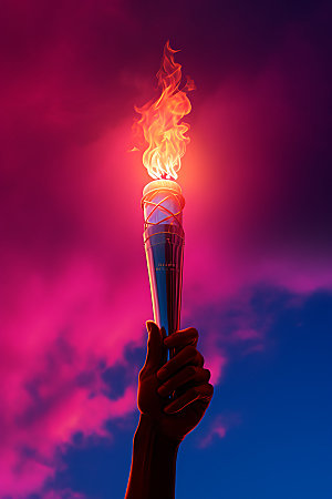 奥运火炬接力火炬传递摄影图