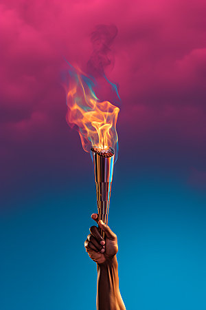 奥运火炬运动会接力摄影图