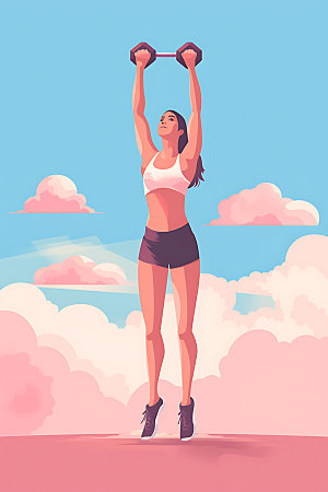 运动健康体育扁平风插画