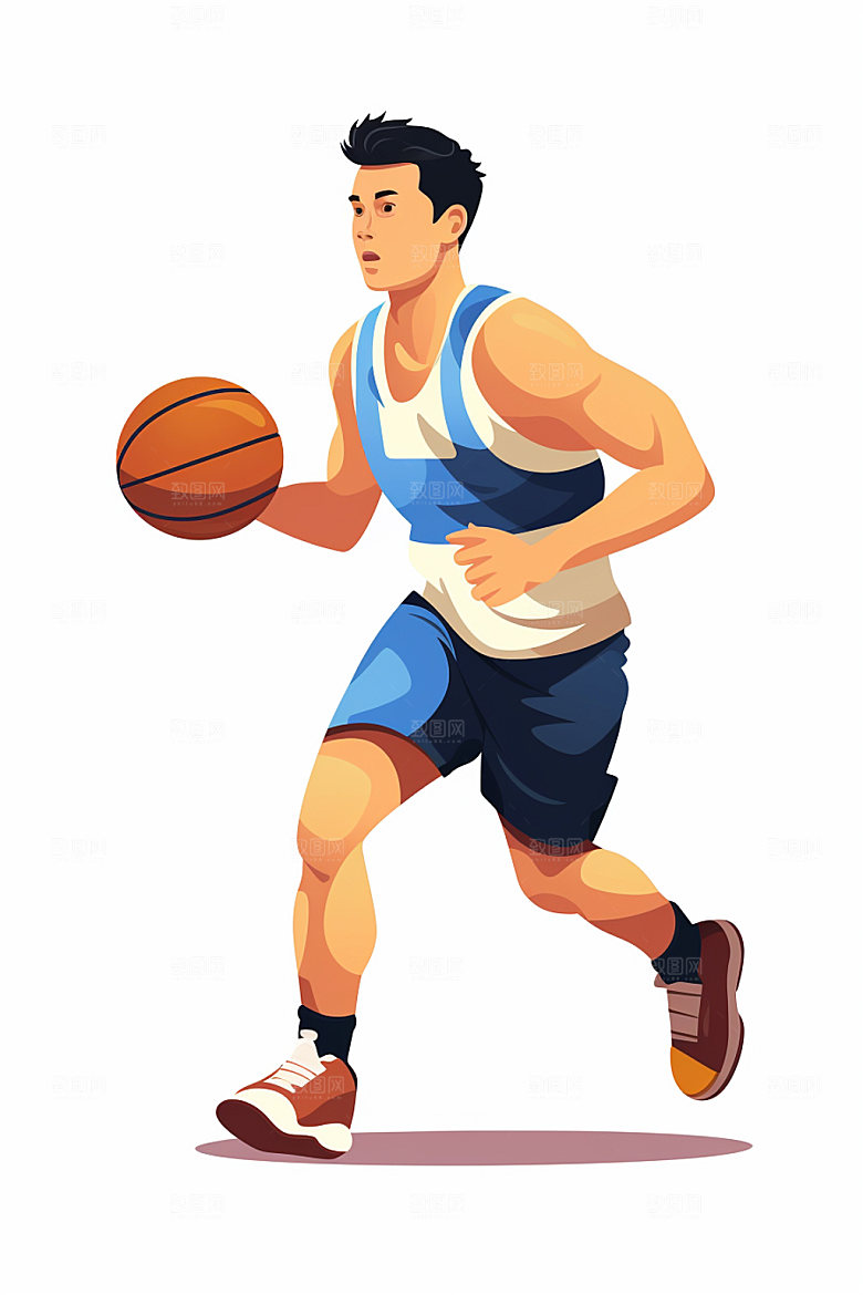 卡通运动体育手绘插画