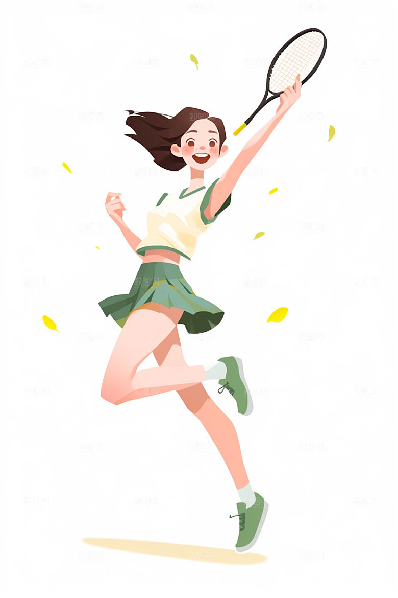 卡通运动动感手绘插画