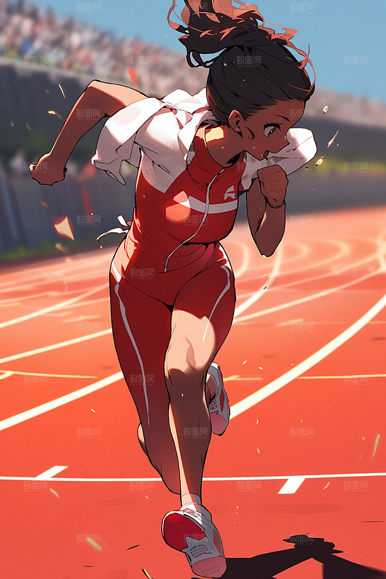 卡通运动手绘人物插画