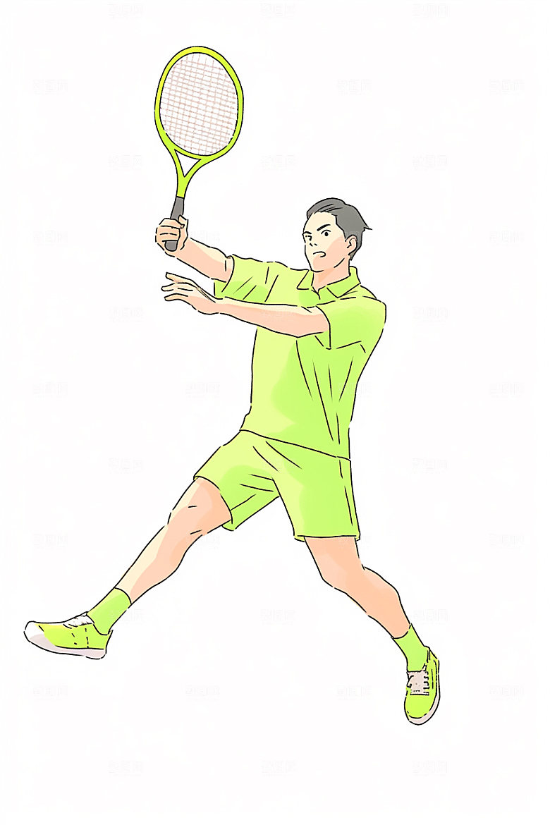卡通运动形象手绘插画