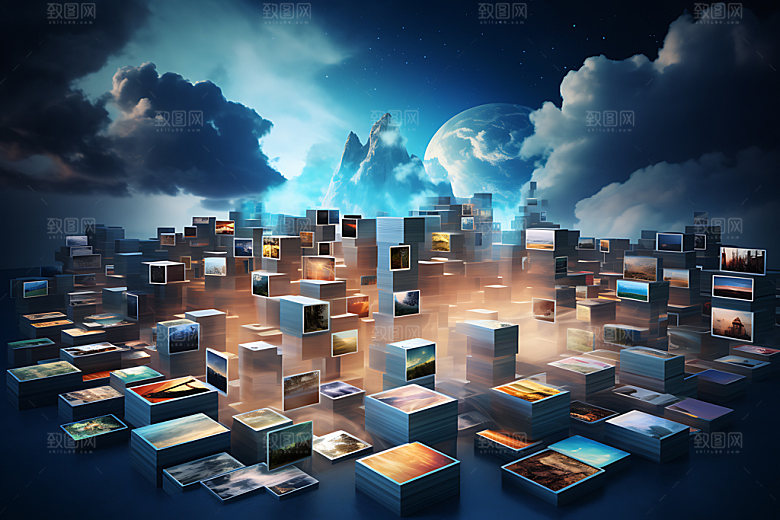 云计算计算机智能创意素材