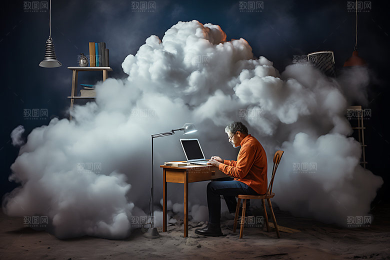 云计算云端信息技术创意素材