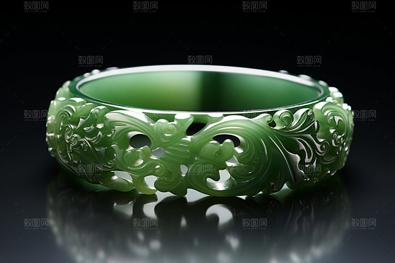 玉石翡翠高贵精美摄影图