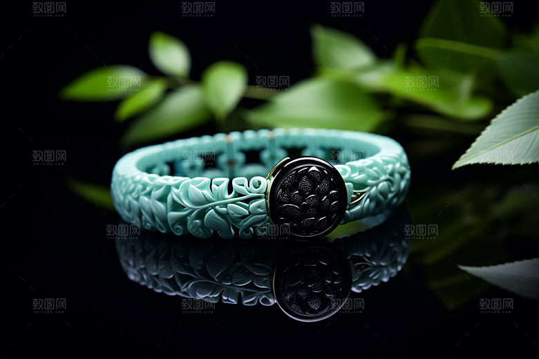 玉石翡翠高贵艺术品摄影图