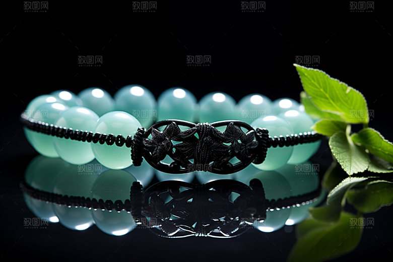 玉石翡翠精美艺术品摄影图