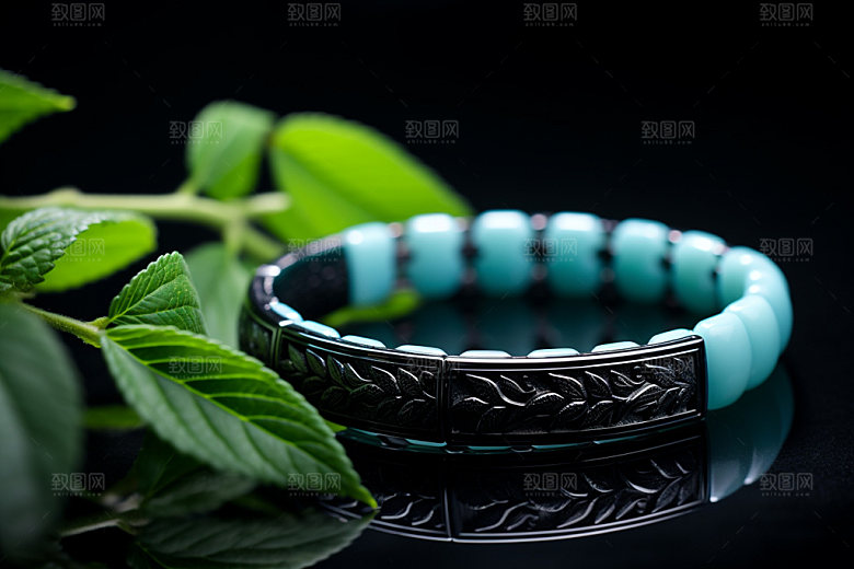 玉石翡翠高贵玉器摄影图