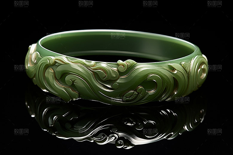 玉石翡翠玉器贵重物品摄影图