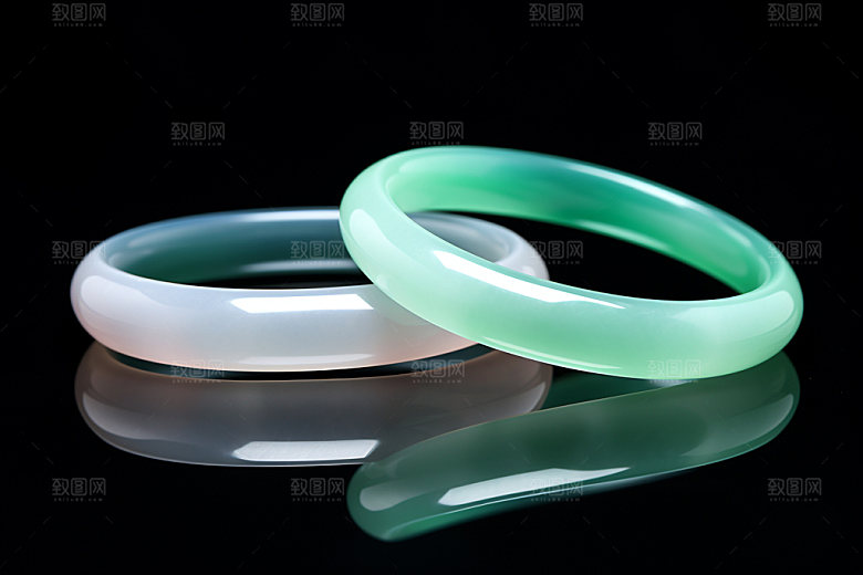 玉石翡翠首饰艺术品摄影图