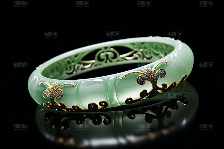 玉石翡翠贵重物品精美摄影图