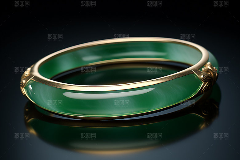 玉石翡翠艺术品精美摄影图