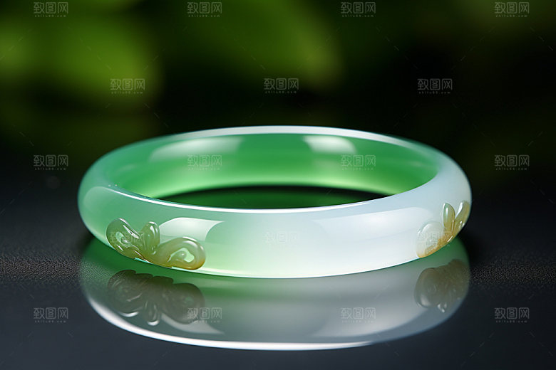 玉石翡翠艺术品精美摄影图