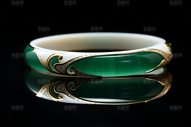 玉石翡翠玉器精美摄影图