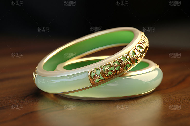 玉石翡翠玉器装饰品摄影图