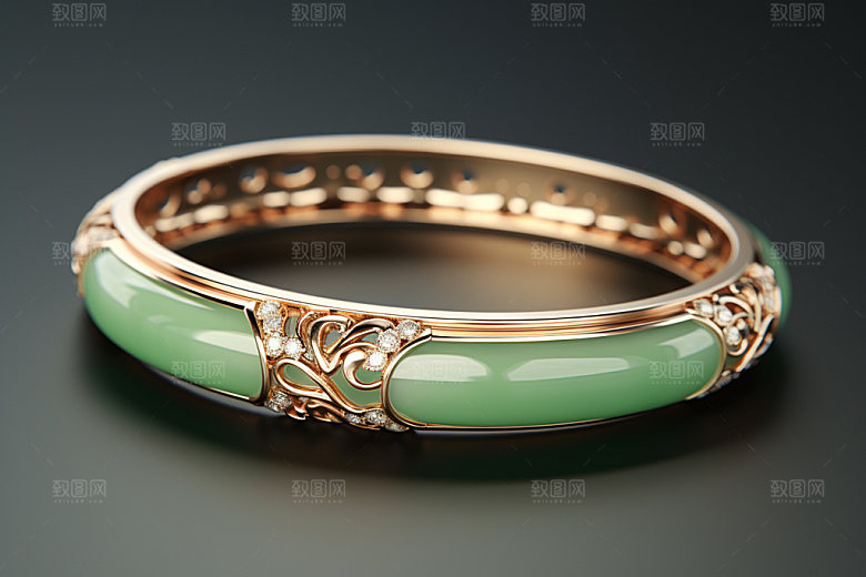 玉石翡翠高贵装饰品摄影图