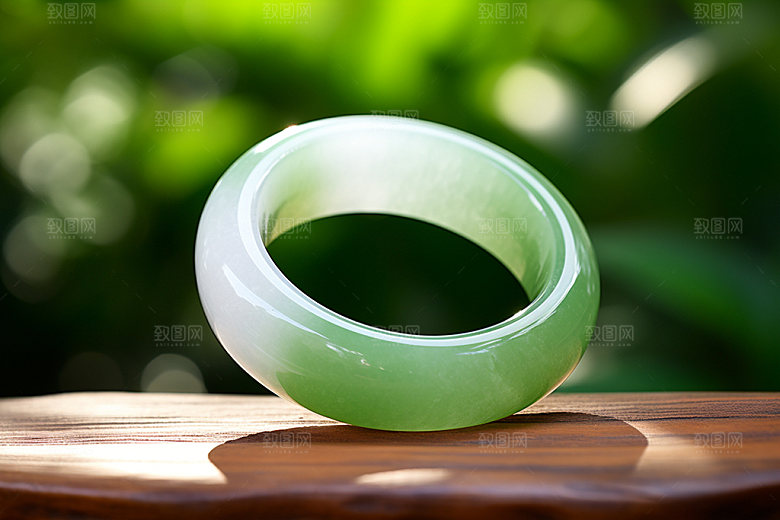 玉石翡翠装饰品高清摄影图