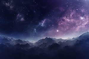 宇宙夜空星河背景图