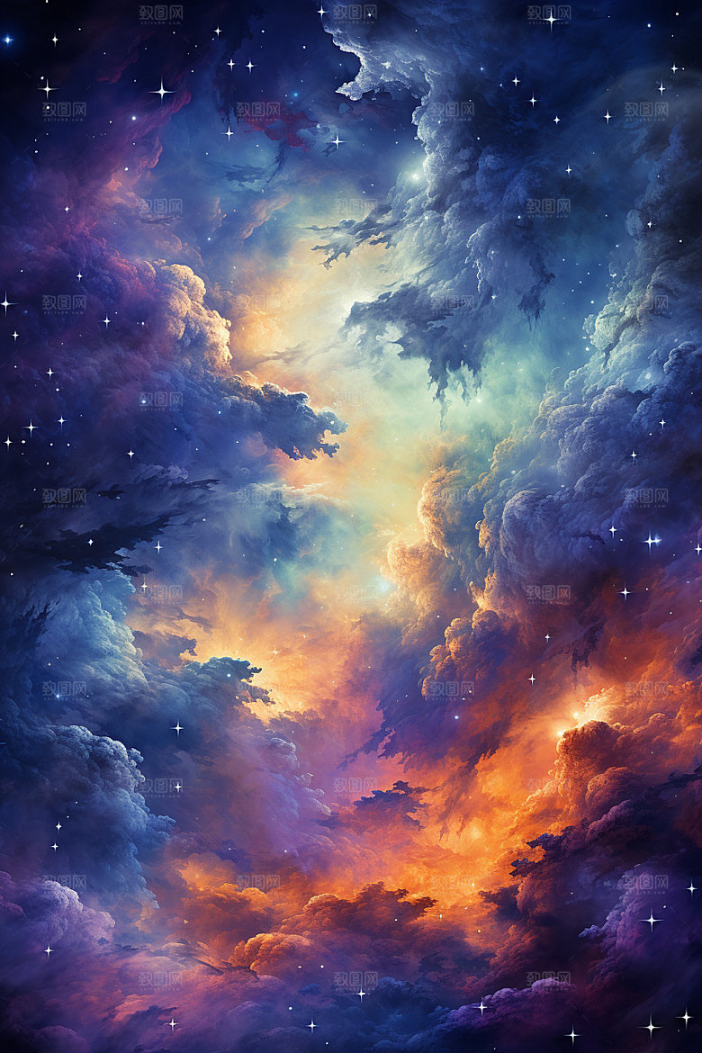 宇宙星空夜空灿烂素材