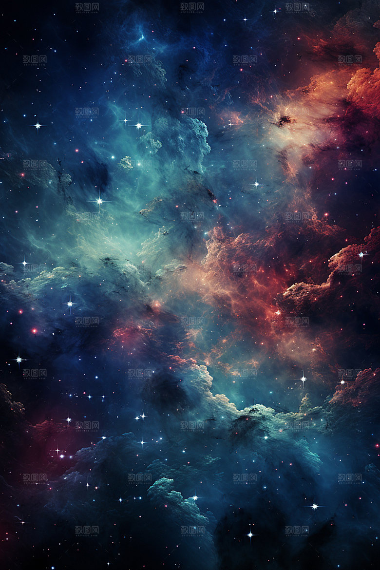宇宙星空星云灿烂素材