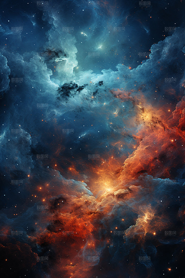 宇宙星空星云灿烂素材