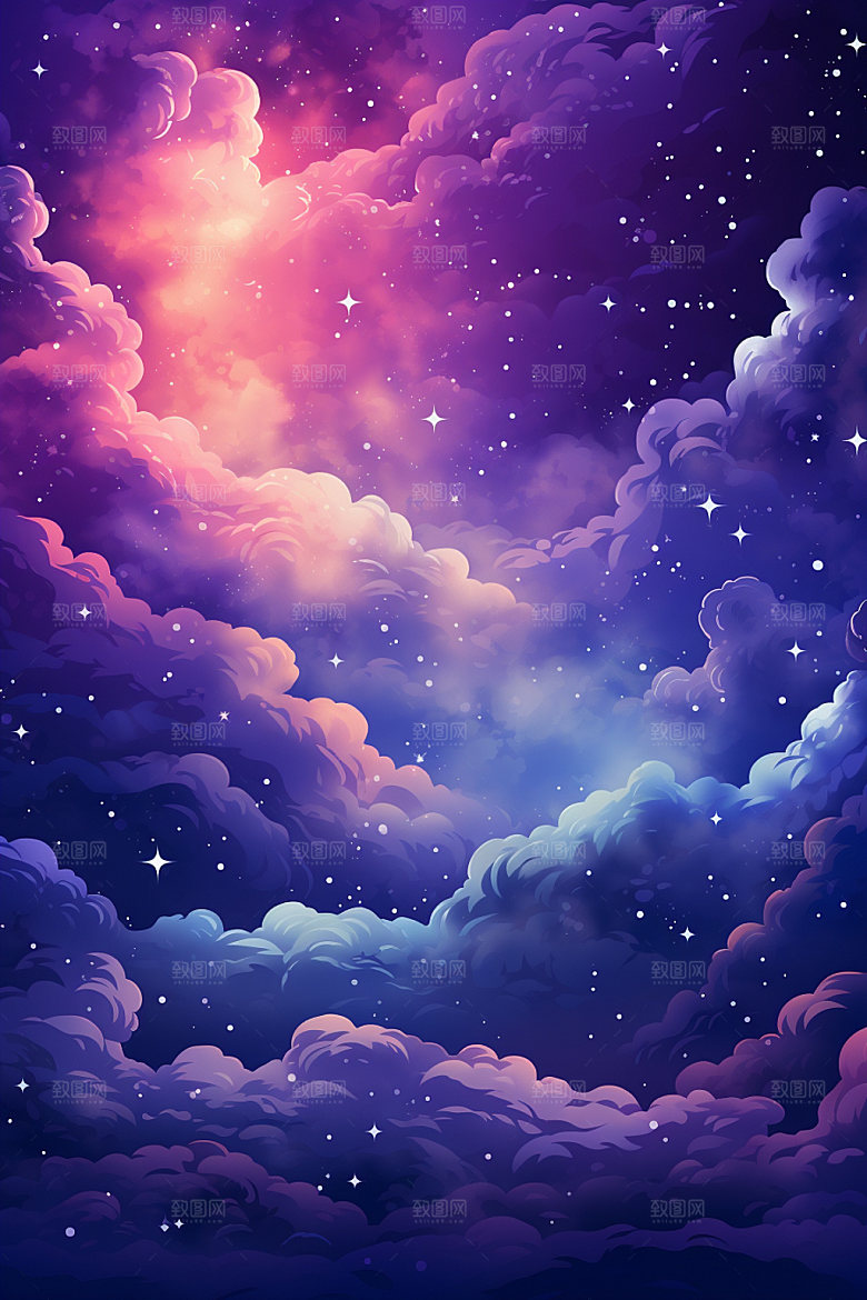 宇宙星空夜空唯美素材