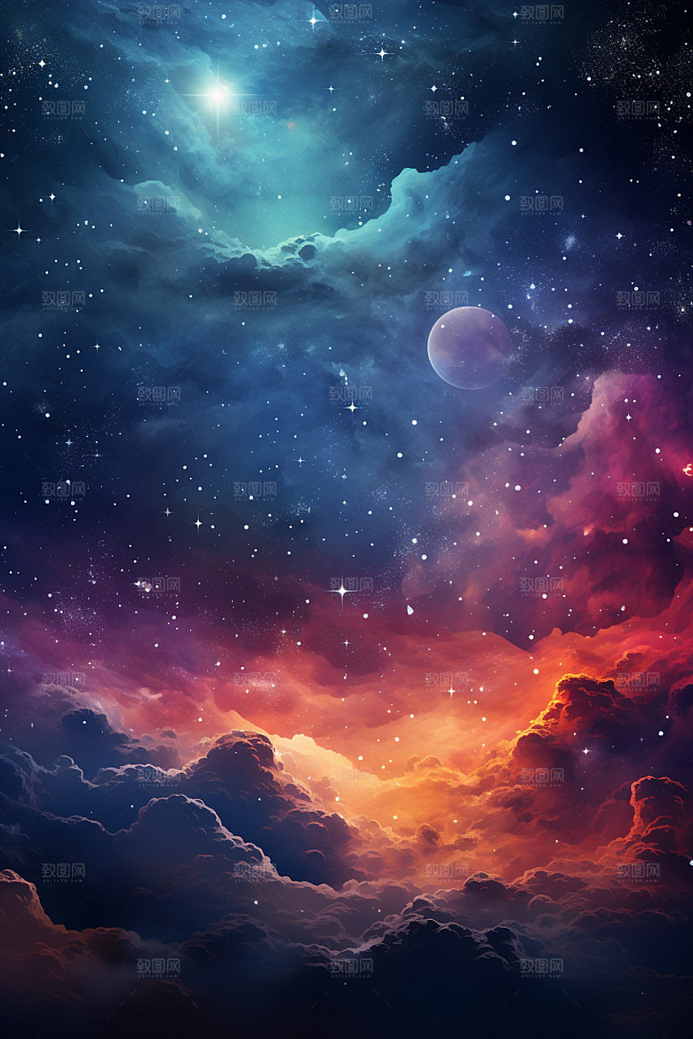 宇宙星空夜空星云素材