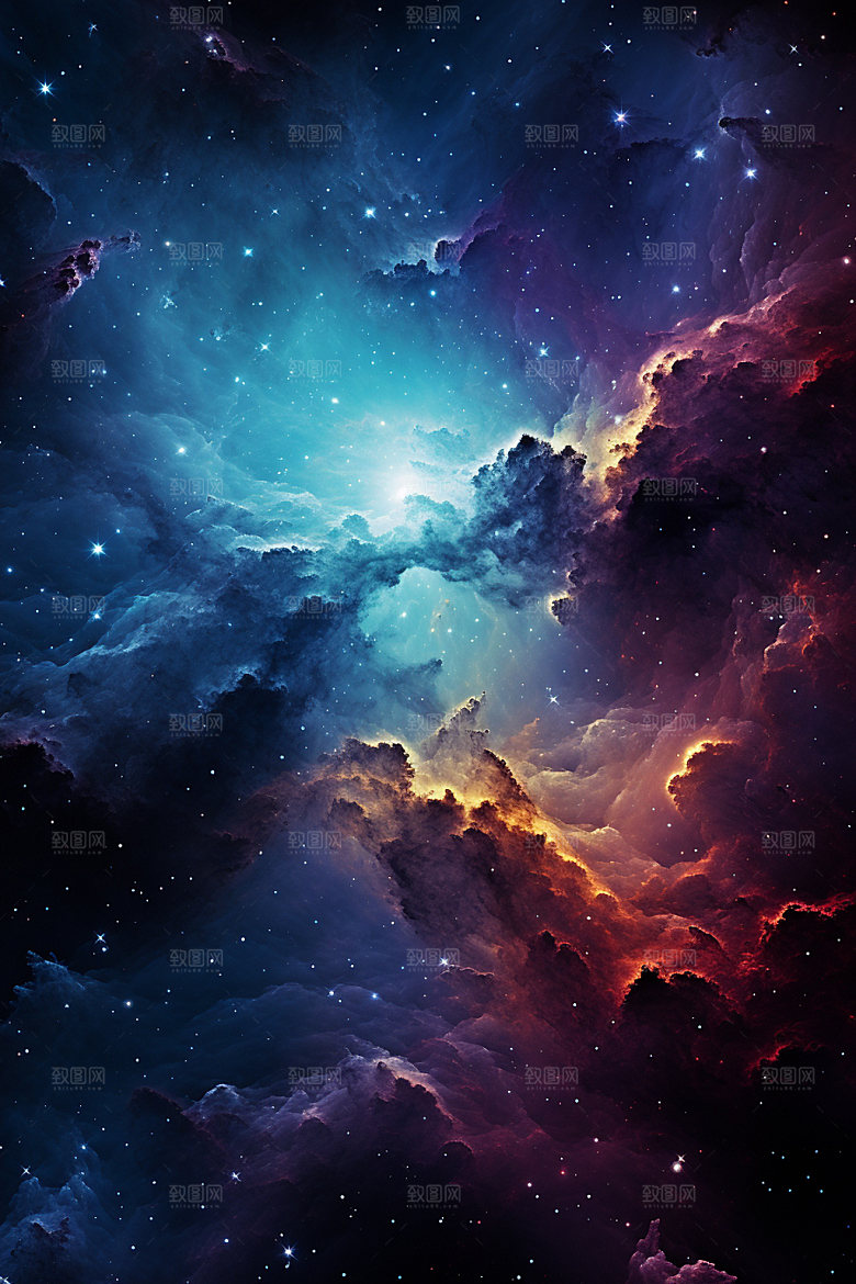 宇宙星空星云灿烂素材