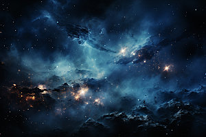 宇宙星空唯美夜空素材