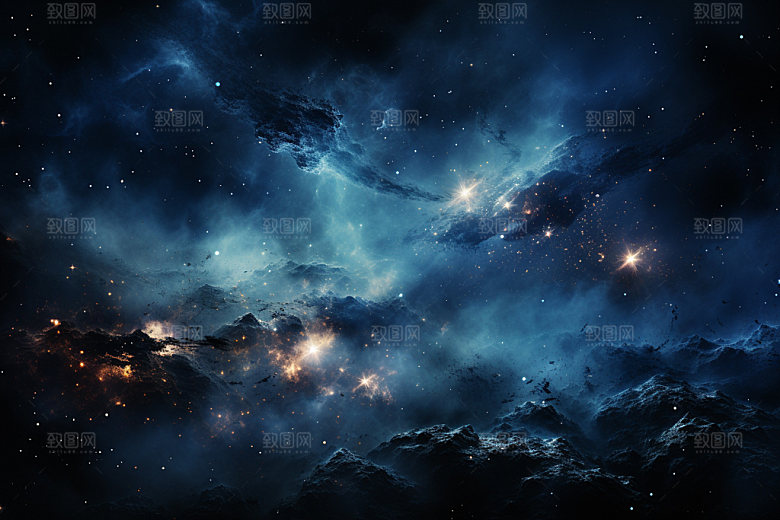 宇宙星空唯美夜空素材