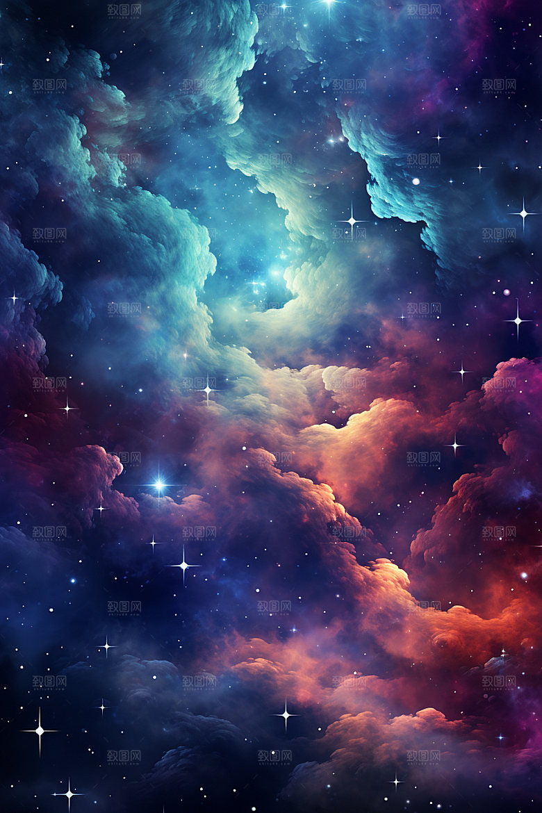 宇宙星空灿烂未来素材