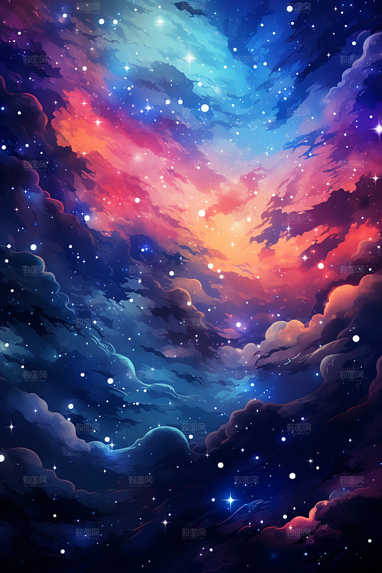 宇宙星空星云灿烂素材
