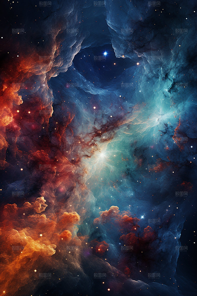 宇宙星空星云灿烂素材